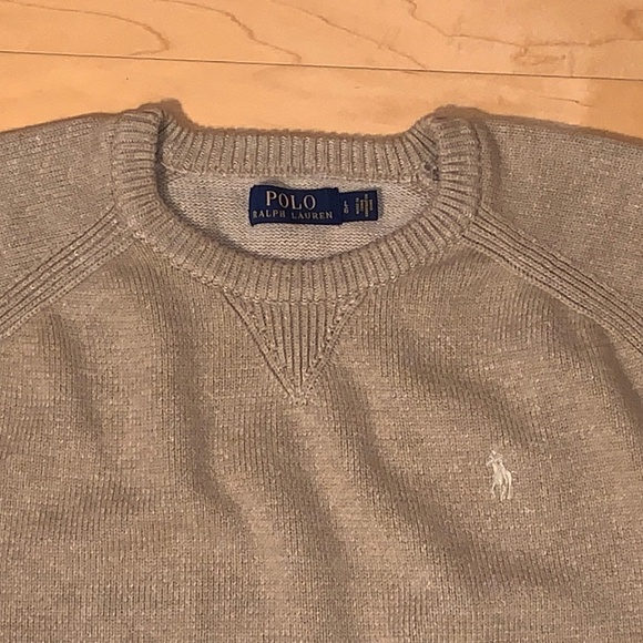 Polo Ralph Lauren Men's Sweater Cotton Tan Brown Beige Khaki Large L Excellent - Picture 1 of 9